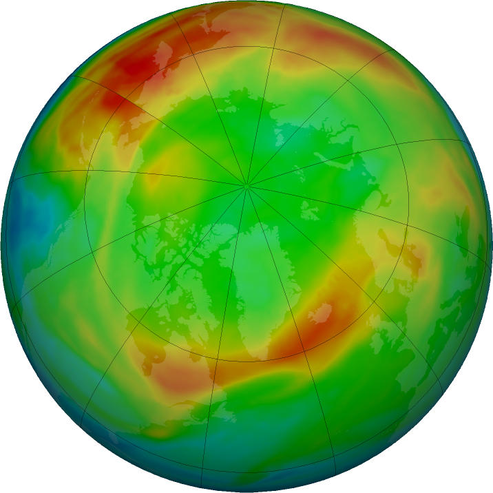 Arctic ozone map for 05 February 2022